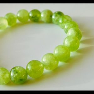 Renewal Green Peridot Crystal Bead Bracelet August Birthstone